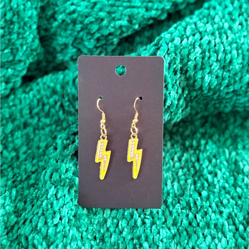 Gold Lightning Bolt Earrings